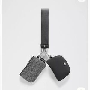 Lululemelon Silver Glitter Dual Pouch Keychain